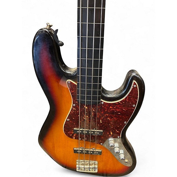 Used Squier Classic Vibe 60s Jazz Bass Fretless 3 Tone Sunburst Electric Bass Guitar
