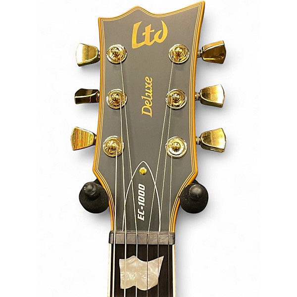 Used ESP LTD EC1000 Deluxe Black and Gold Solid Body Electric Guitar