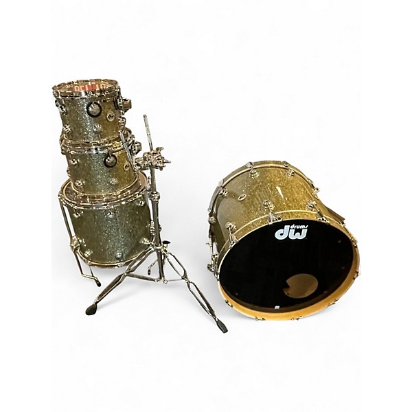 Used 2020s DW 4 Piece SSC Collector's Series Nickle Sparkle Glass Drum Kit