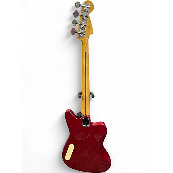Used Fender Pawn Shop Reverse Jaguar Bass Candy Apple Red Electric Bass Guitar