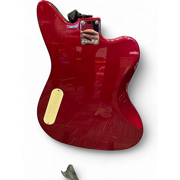 Used Fender Pawn Shop Reverse Jaguar Bass Candy Apple Red Electric Bass Guitar