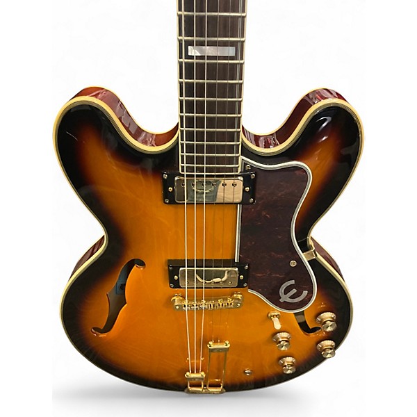 Used Epiphone 50th Anniversary 1962 Sheraton 2 Tone Sunburst Hollow Body Electric Guitar