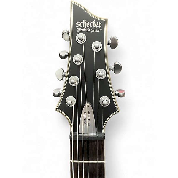 Used Schecter Guitar Research Damien Platinum Black Solid Body Electric Guitar