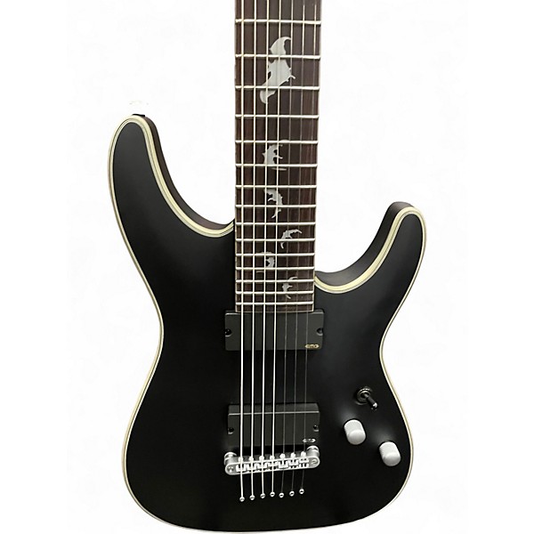 Used Schecter Guitar Research Damien Platinum Black Solid Body Electric Guitar