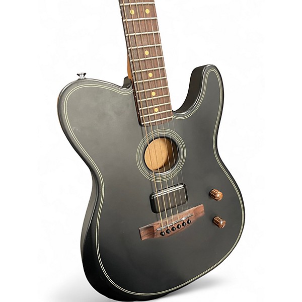 Used Fender acoustasonic standard telecaster Black Acoustic Electric Guitar