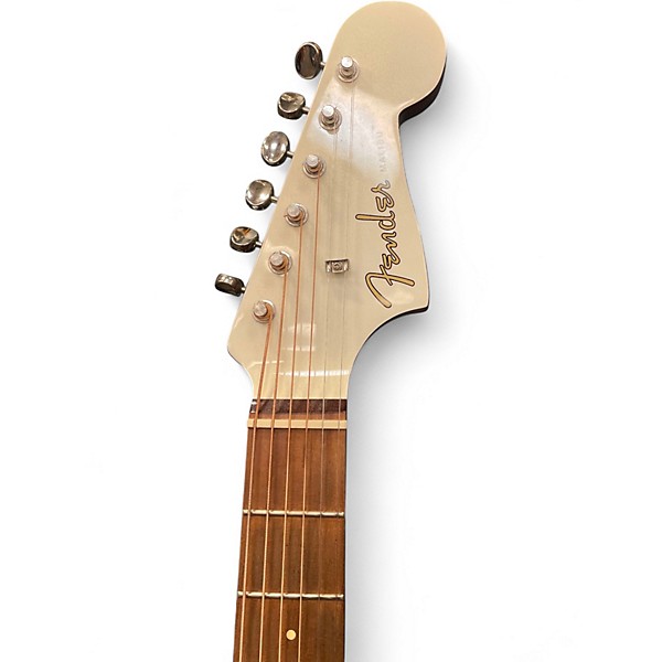 Used Fender Malibu CE Olympic White Acoustic Electric Guitar