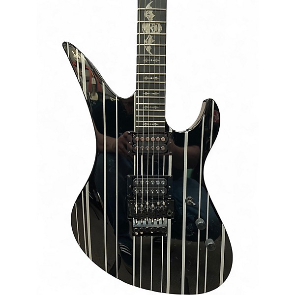 Used Schecter Guitar Research Synyster Gates Signature Standard Black with Silver Pinstripes Solid Body Electric Guitar