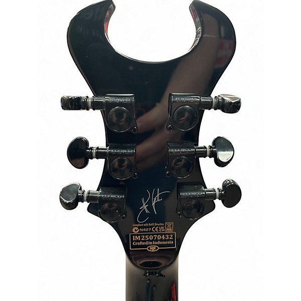 Used Schecter Guitar Research Synyster Gates Signature Standard Black with Silver Pinstripes Solid Body Electric Guitar