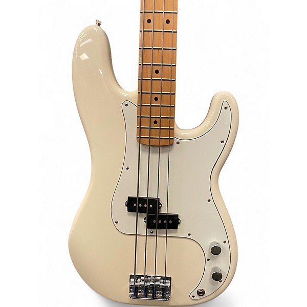 Used Fender Standard Precision Bass Olympic White Electric Bass Guitar
