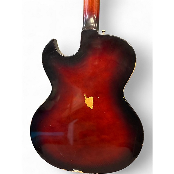 Vintage 1960s Guild T-100 SLIM JIM SUNBURST Hollow Body Electric Guitar