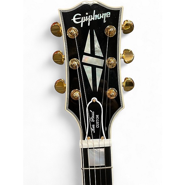 Used Epiphone Inspired by Gibson Les Paul Custom Alpine White Solid Body Electric Guitar