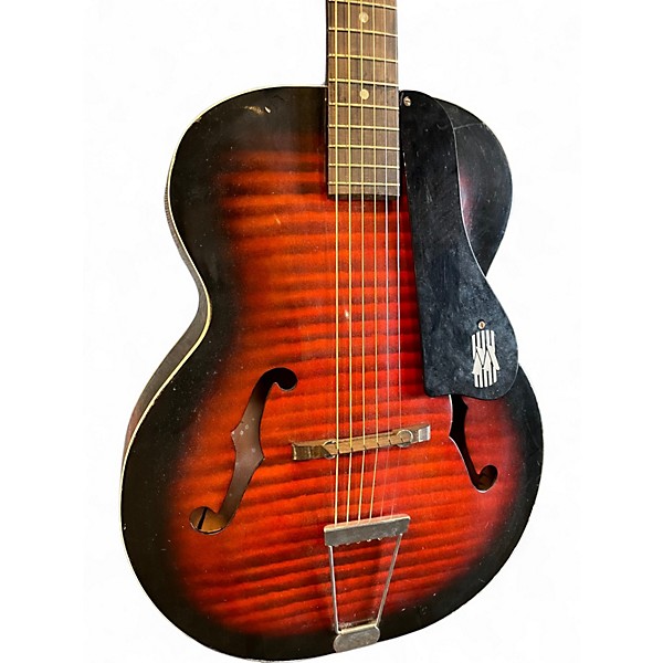 Vintage 1960s Harmony Monterey Hollowbody Brown Sunburst Acoustic Guitar