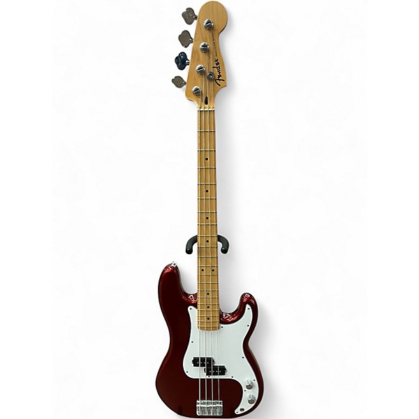 Used Fender Player Precision Bass Candy Apple Red Metallic Electric Bass Guitar
