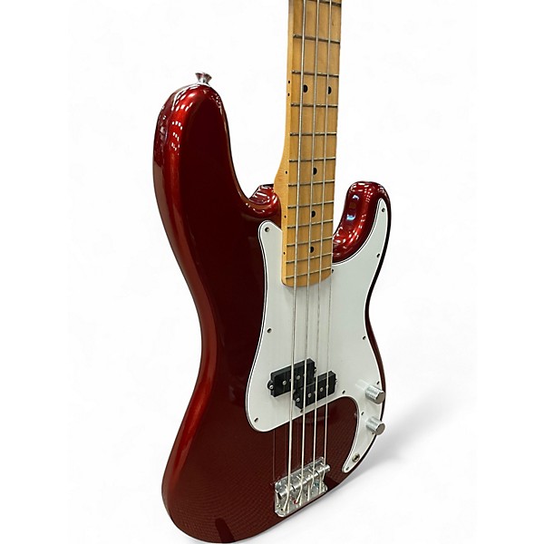 Used Fender Player Precision Bass Candy Apple Red Metallic Electric Bass Guitar
