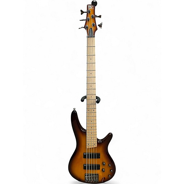 Used Ibanez SR375 5 String BROWN BURST Electric Bass Guitar