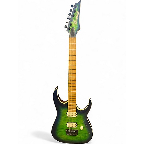Used Ibanez RGAIX6MQM Surreal Blue Burst Solid Body Electric Guitar