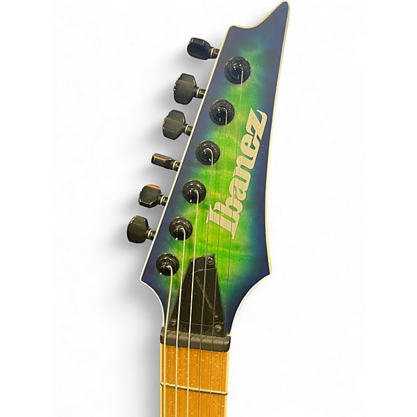Used Ibanez RGAIX6MQM Surreal Blue Burst Solid Body Electric Guitar