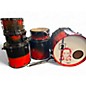 Used Dark Horse Percussion 6 Piece Custom Crimson Red Burst Drum Kit thumbnail
