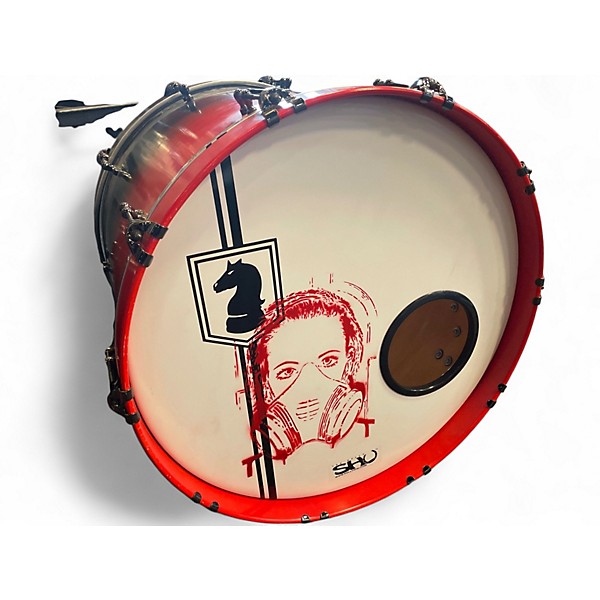 Used Dark Horse Percussion 6 Piece Custom Crimson Red Burst Drum Kit