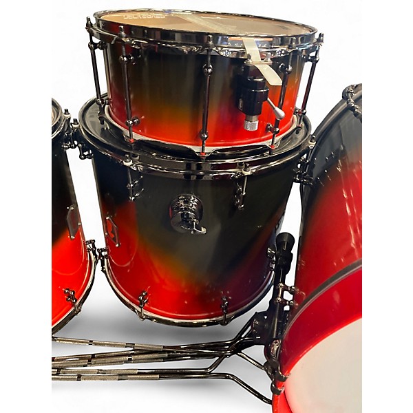 Used Dark Horse Percussion 6 Piece Custom Crimson Red Burst Drum Kit