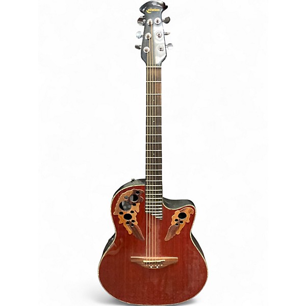 Used Ovation CC48 Celebrity Deluxe Red Acoustic Electric Guitar