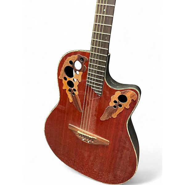 Used Ovation CC48 Celebrity Deluxe Red Acoustic Electric Guitar