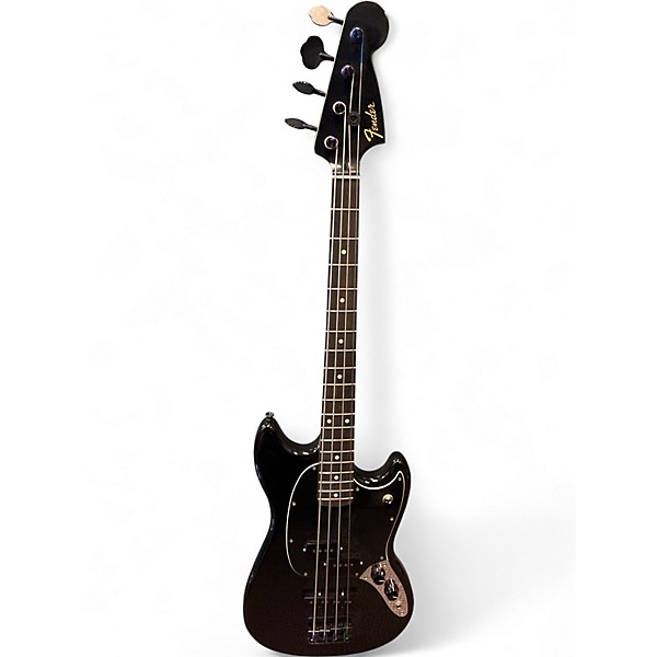 Used Fender Blackout Mustang Bass Black Electric Bass Guitar