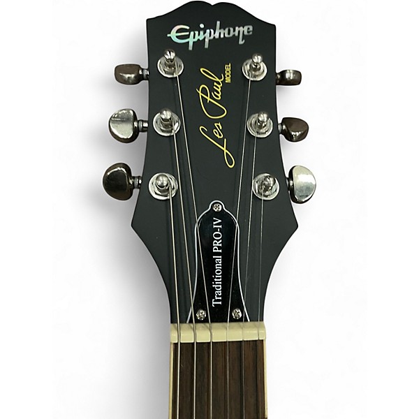 Used Epiphone Les Paul Traditional Pro IV Black Solid Body Electric Guitar