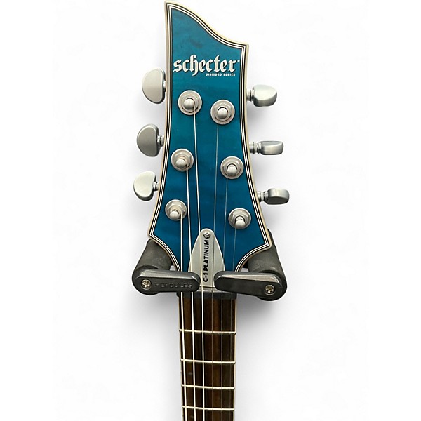 Used 2024 Schecter Guitar Research C1 Platinum Transparent Midnight Blue Solid Body Electric Guitar