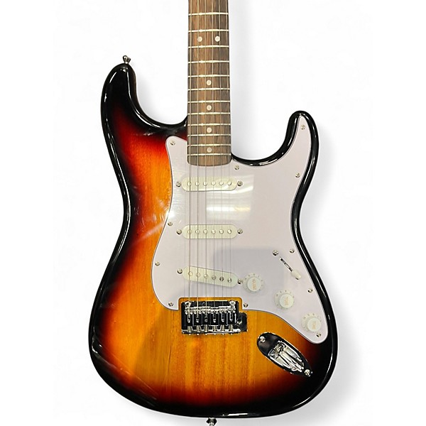 Used Squier Standard Stratocaster 3 Color Sunburst Solid Body Electric Guitar