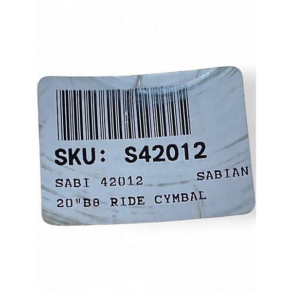 Used SABIAN 20in B8 Ride Cymbal