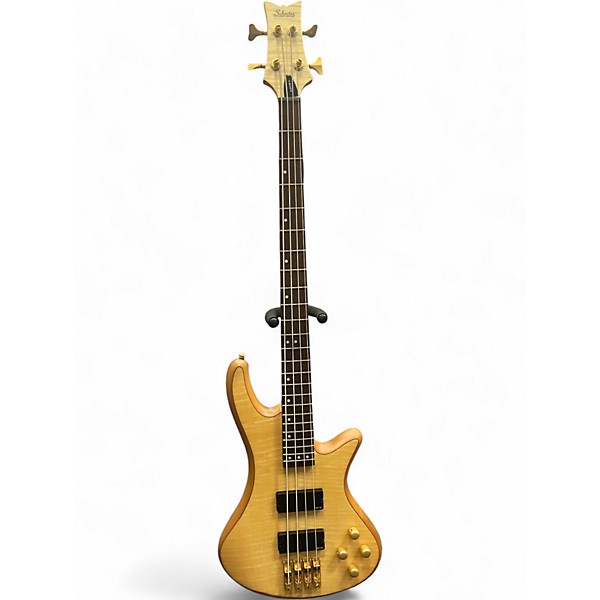 Used Schecter Guitar Research Stiletto Custom 5 String Natural Electric Bass Guitar