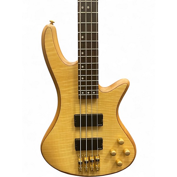 Used Schecter Guitar Research Stiletto Custom 5 String Natural Electric Bass Guitar