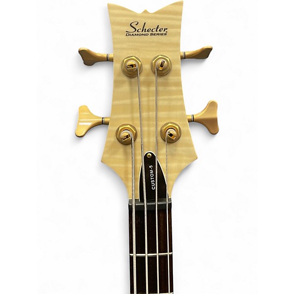 Used Schecter Guitar Research Stiletto Custom 5 String Natural Electric Bass Guitar