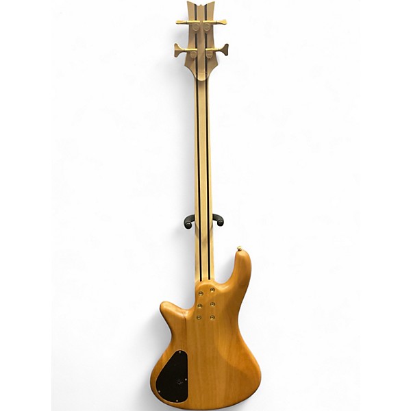 Used Schecter Guitar Research Stiletto Custom 5 String Natural Electric Bass Guitar
