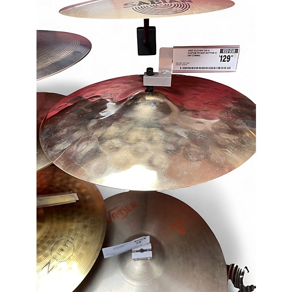 Used Zildjian 13in A CUSTOM POCKET BOTTOM HI HAT Cymbal