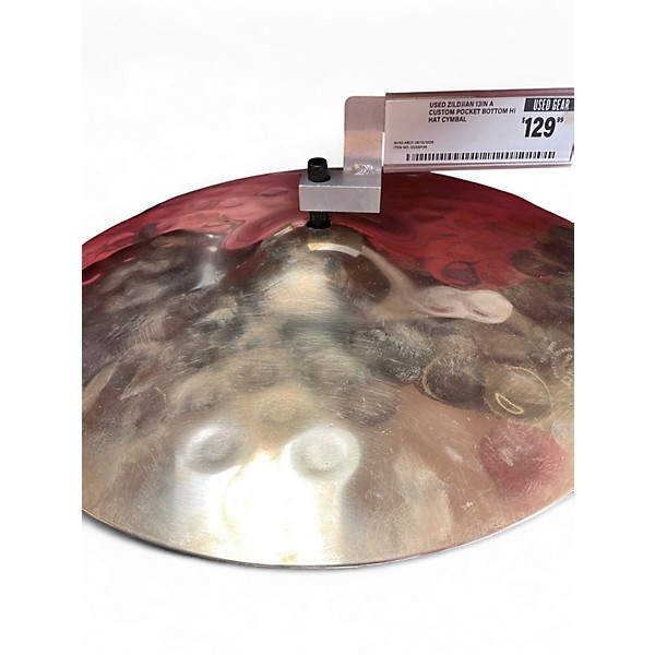 Used Zildjian 13in A CUSTOM POCKET BOTTOM HI HAT Cymbal