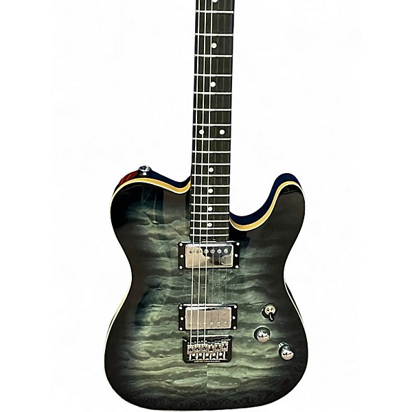 Used Schecter Guitar Research PT-CLASSIC TRANSPARENT BLACK BURST Solid Body Electric Guitar