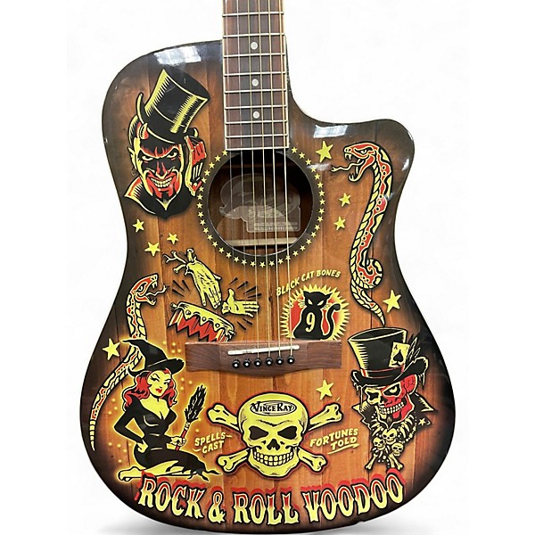 Used Fender Vince Ray T-Bucket 300CE ROCK AND ROLL VOODOO Acoustic Guitar