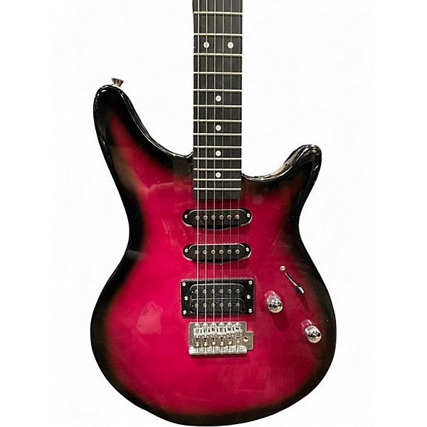 Used Rogue Rocketeer Crimson Red Burst Solid Body Electric Guitar