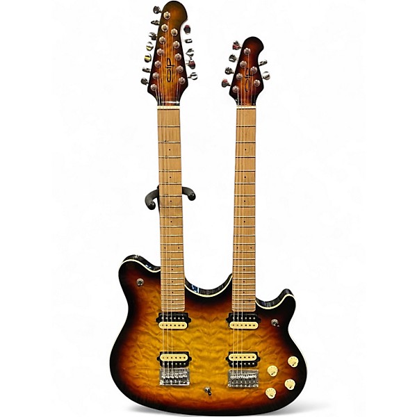 Used OLP DOUBLE NECK Sunburst Solid Body Electric Guitar