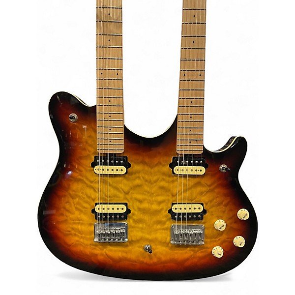 Used OLP DOUBLE NECK Sunburst Solid Body Electric Guitar
