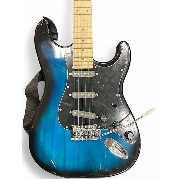 Used Glarry STRAT SHAPE Blue Burst Solid Body Electric Guitar