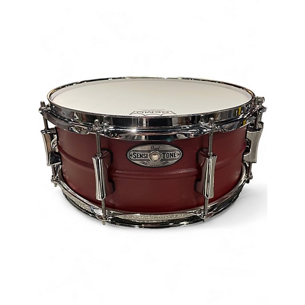 Used Pearl 13X5.5 Sensitone Snare Red Drum