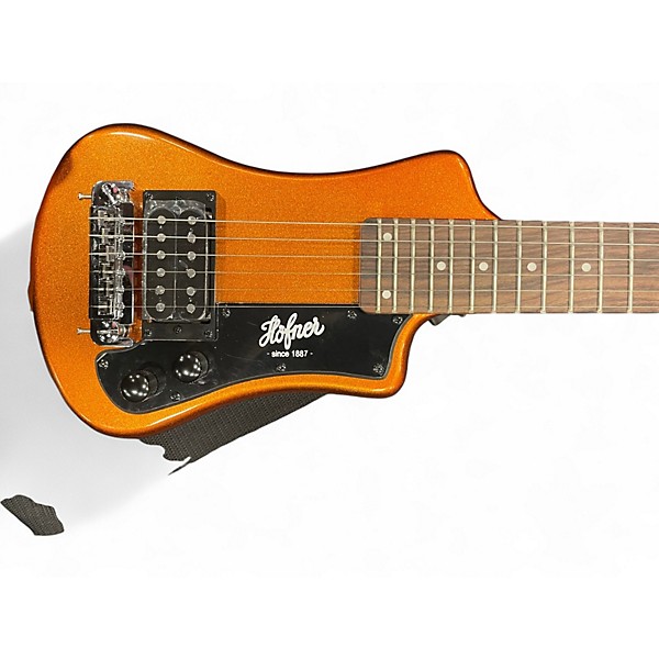 Used Hofner CT Series HCT-SH-MO-O Shorty Travel Metallic Orange Electric Guitar