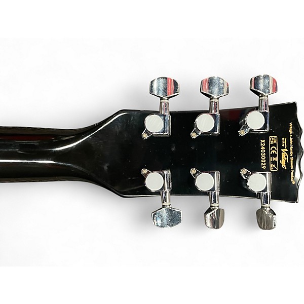 Used Vintage V100 Coaster Black Solid Body Electric Guitar