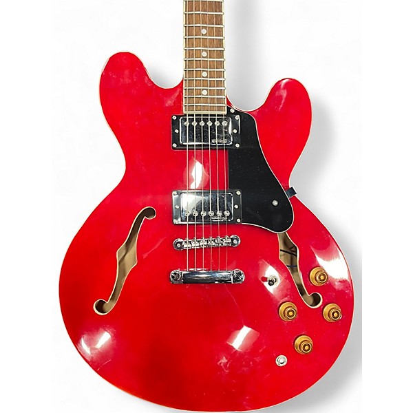 Used Vintage VSA500 Cherry Red Hollow Body Electric Guitar