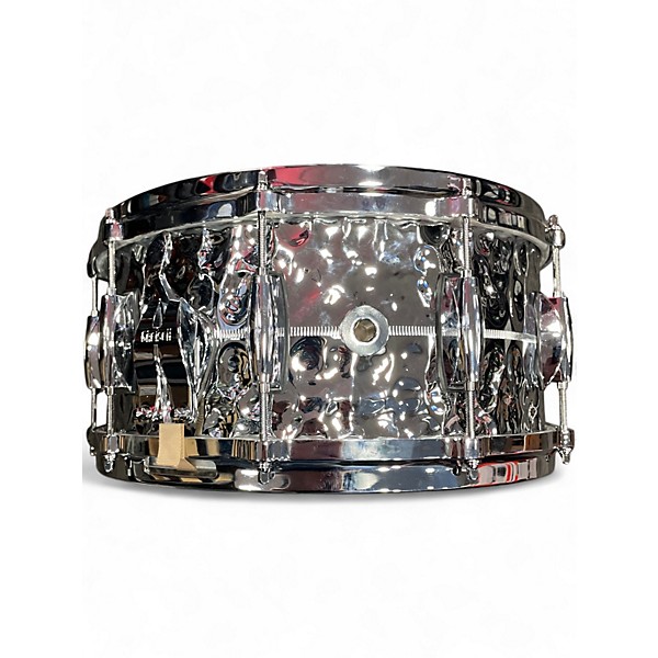 Used Gretsch Drums 6.5X14 hammered chrome over brass Chrome Drum