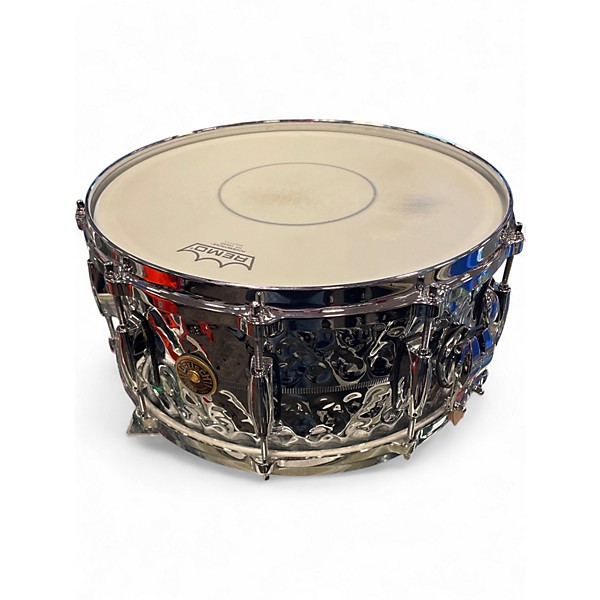 Used Gretsch Drums 6.5X14 hammered chrome over brass Chrome Drum
