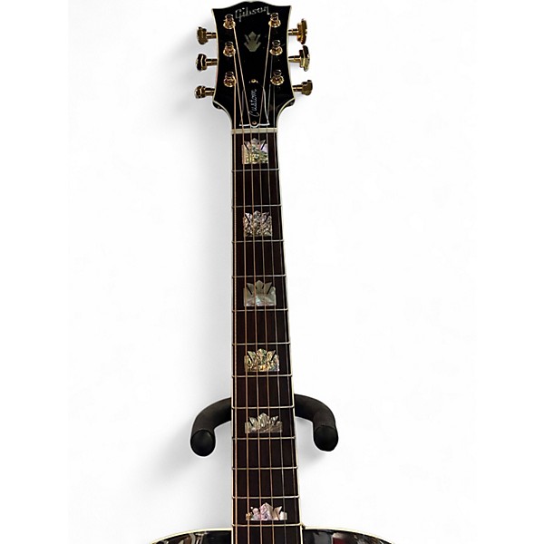Used Gibson J200 Custom Black and Silver Acoustic Electric Guitar